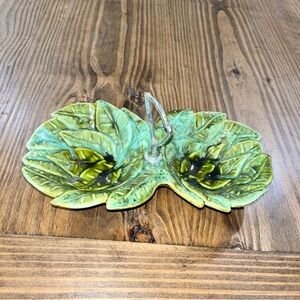 Vintage Wade of California MCM Ceramic Pottery Double Serving Dish w handle  USA